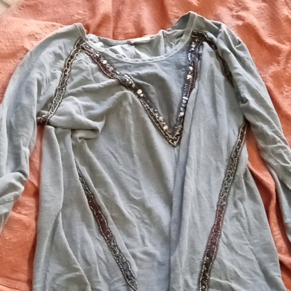 Free people light blue tunic tee shirt